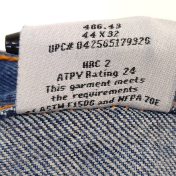 Key Industries HRC2 FlameOut Flame-Resistant Denim Jeans Men's 44x32 100% Cotton - Picture 2 of 8